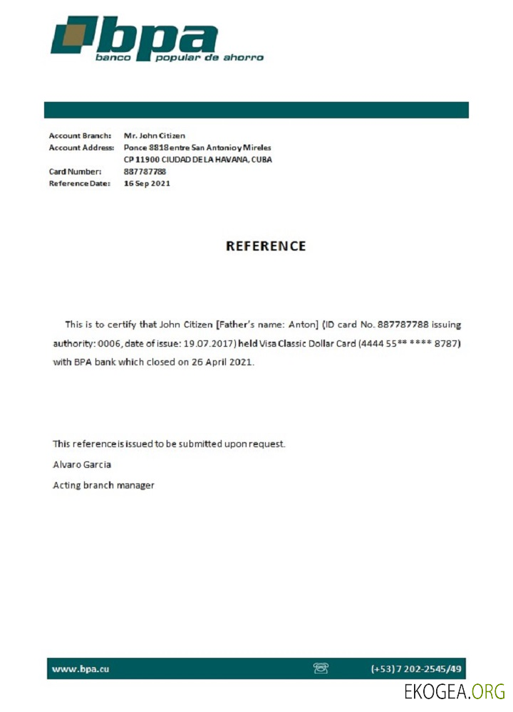 Référence Cuba , Banco Popular de Ahorro , closure